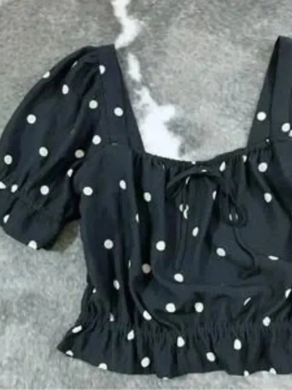 Polka Dot Puff Sleeve Top - Picture 2 of 5